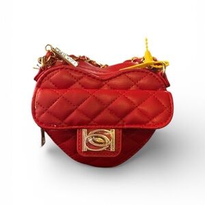 bebe Red Quilted Crossbody Bag